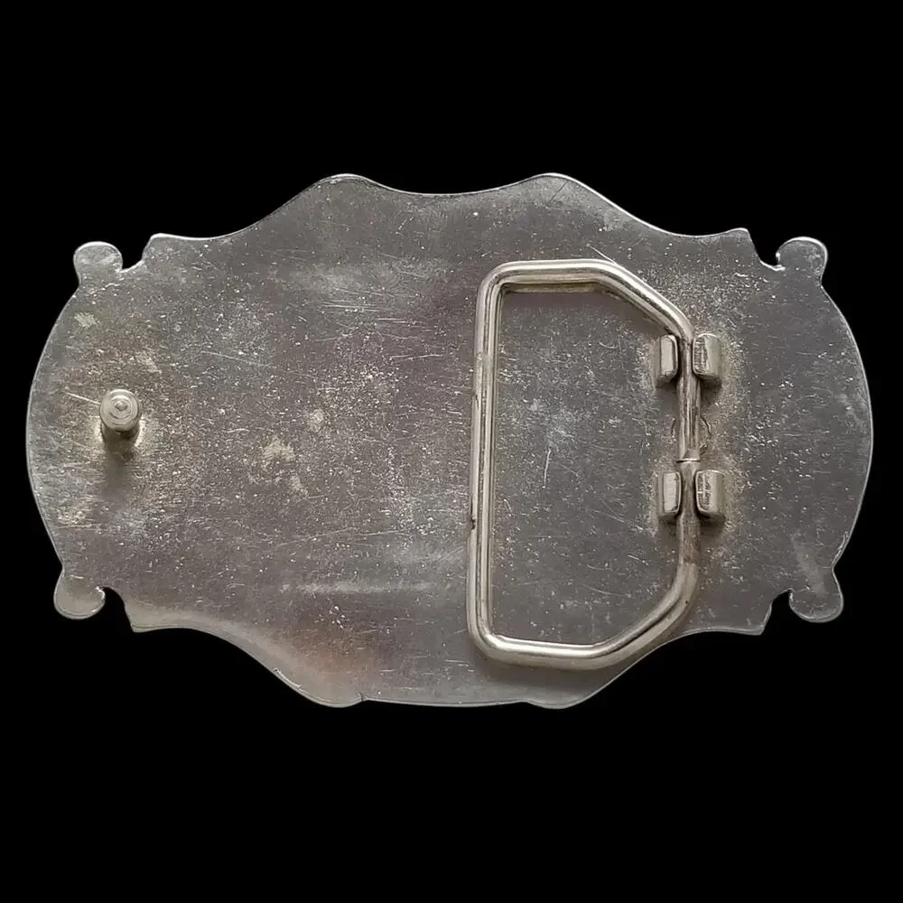 Vintage Belt Buckle Women Glamour‎ Silver Color Clear Rhinestones Western